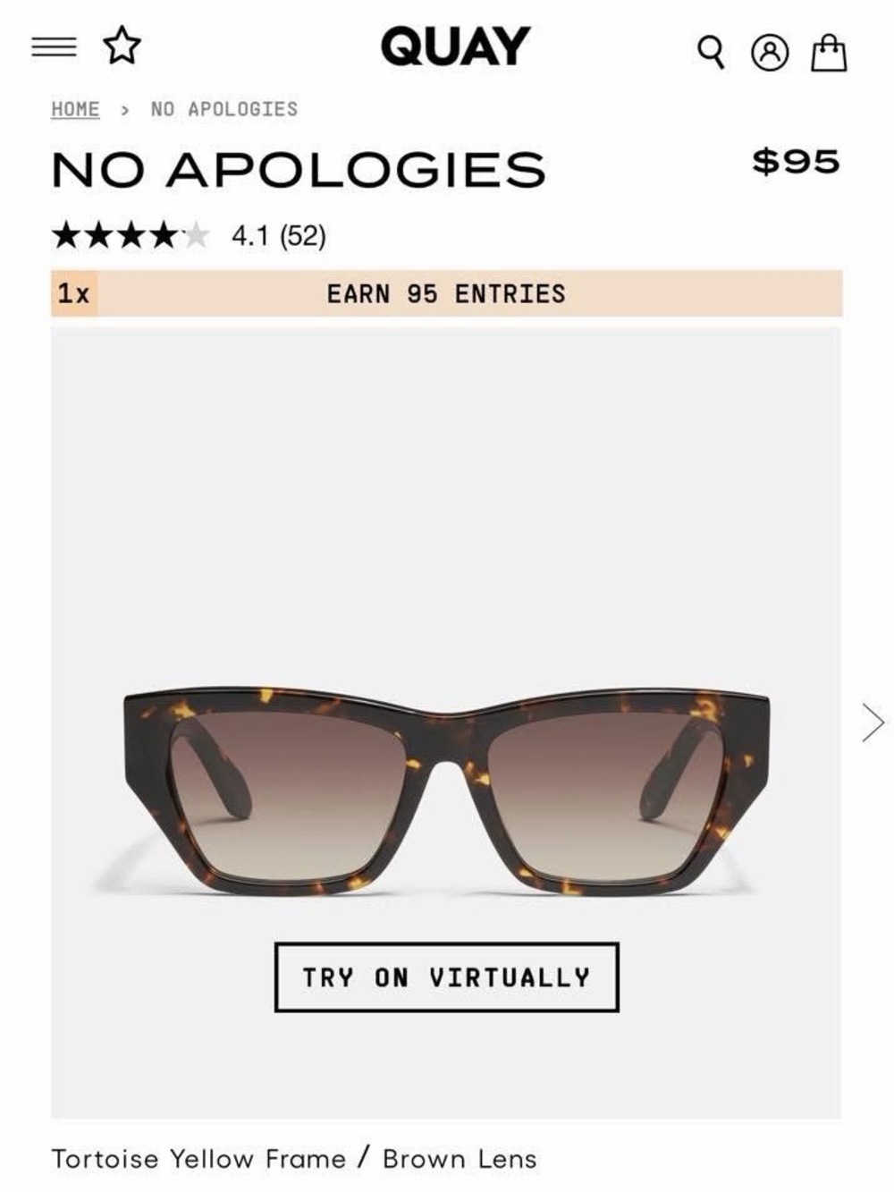 NEW Quay Tortoiseshell Sunglasses - Picture 3 of 3